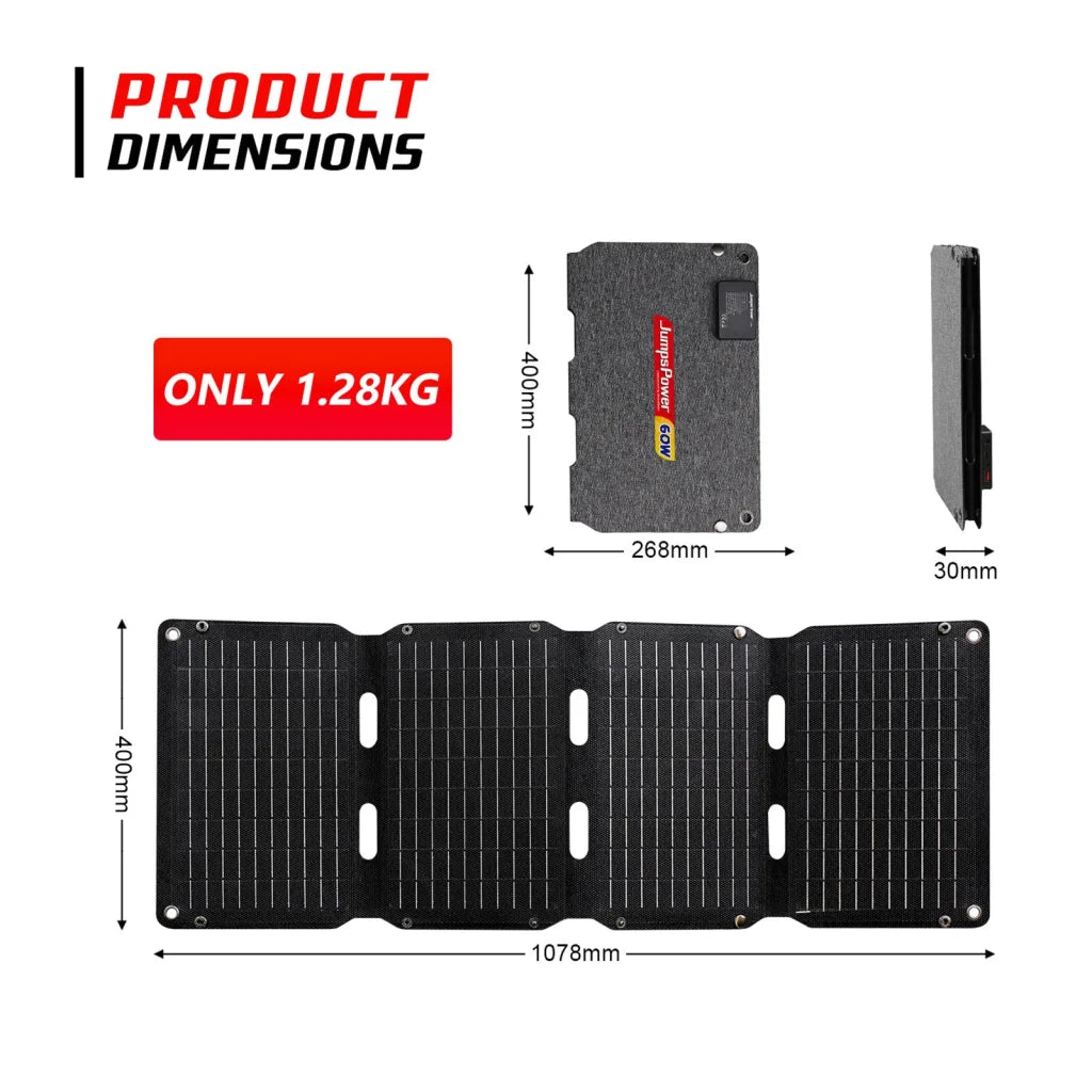 Solar Panel Portable Charger 60W - JumpsPower Power