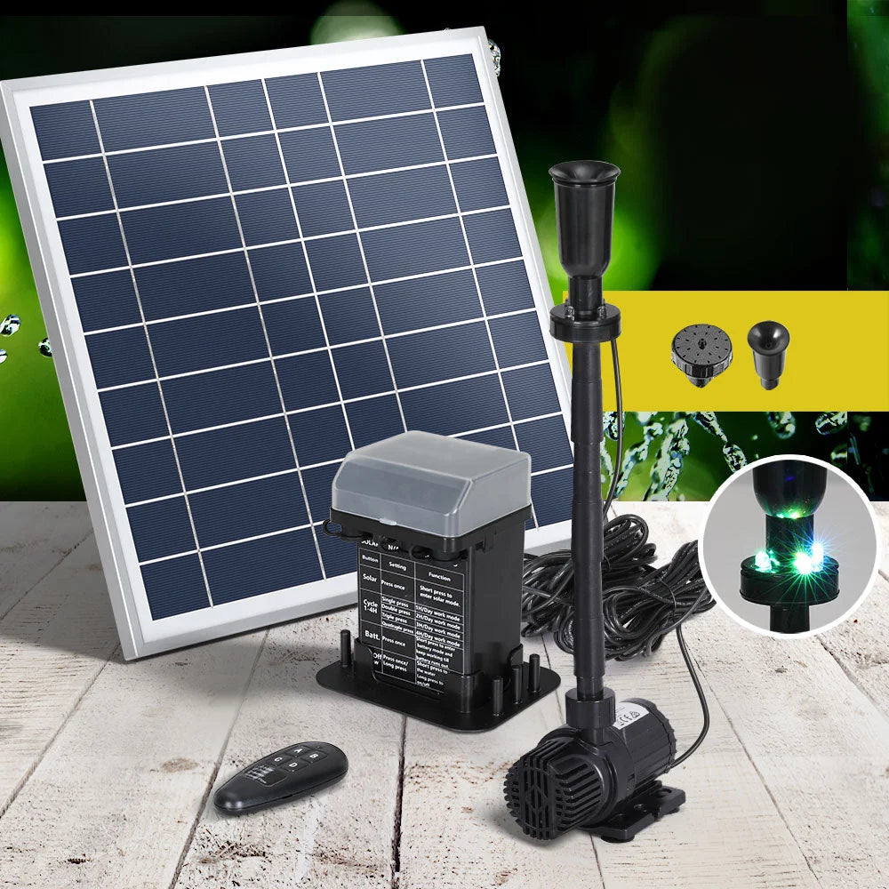 Solar Pond Pump with Battery Kit and LED