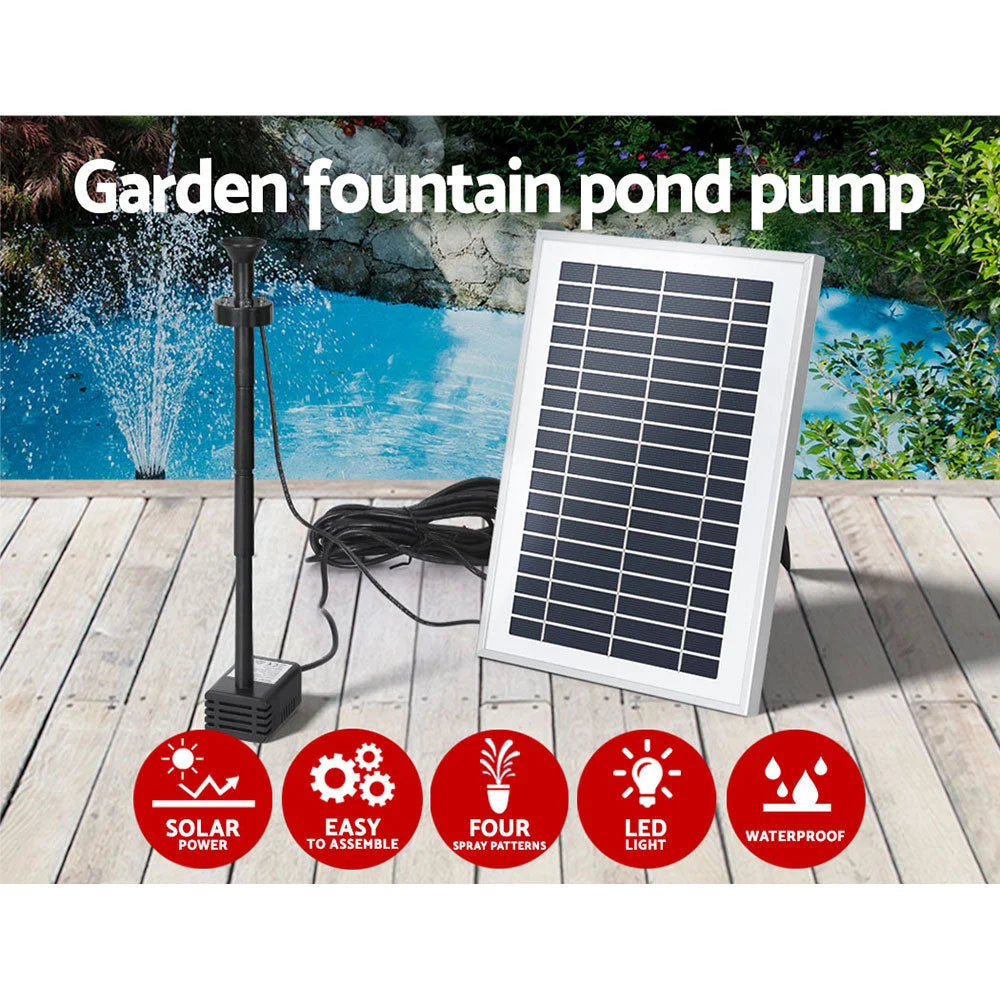 Solar Pond Pump with Battery & LED Lights - 4.4FT
