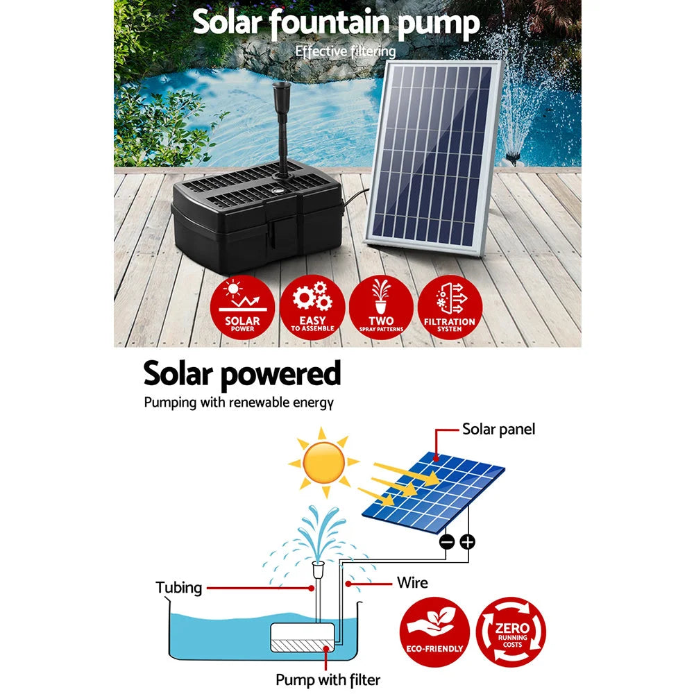 Solar pond fountain pump