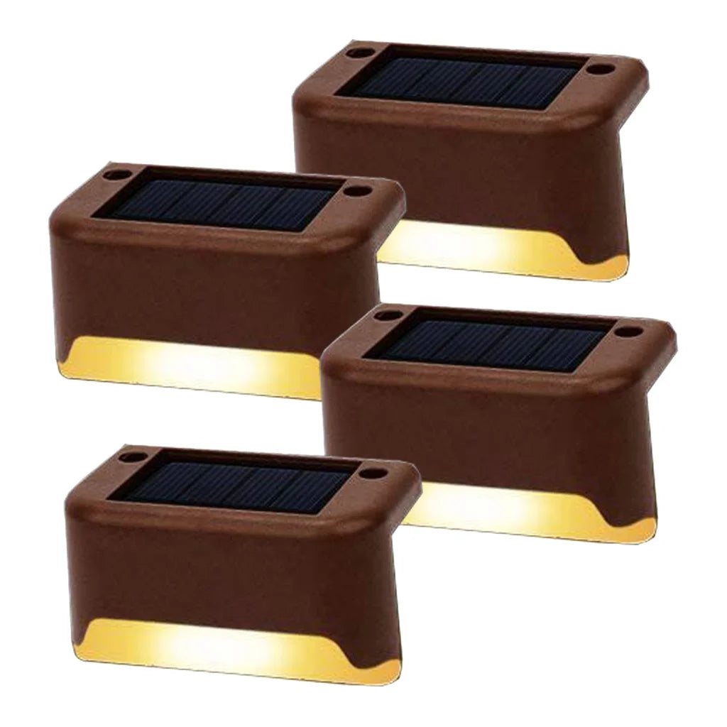 Solar Power Deck Lights 4 Pack Outdoor Step Waterproof LED