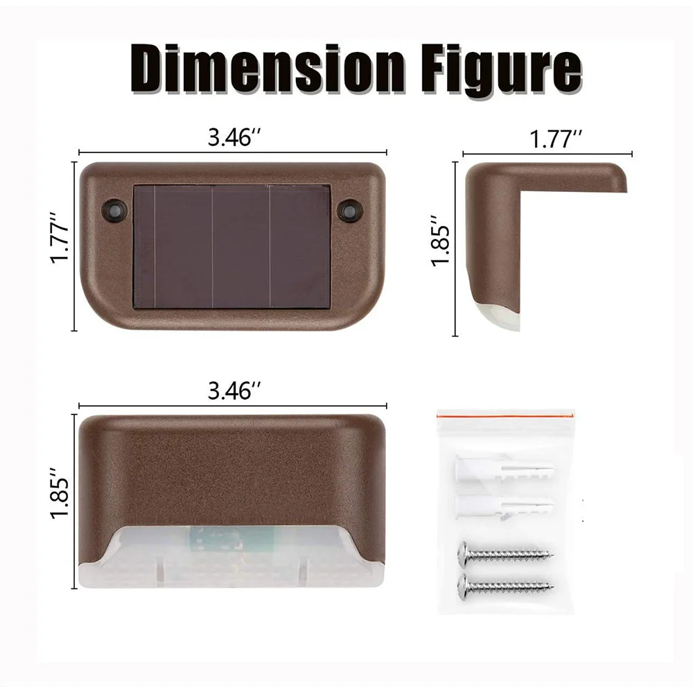 Solar Power Deck Lights 4 Pack Outdoor Step Waterproof LED