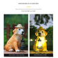 Solar-Powered Dog Statue with LED Lantern - Waterproof