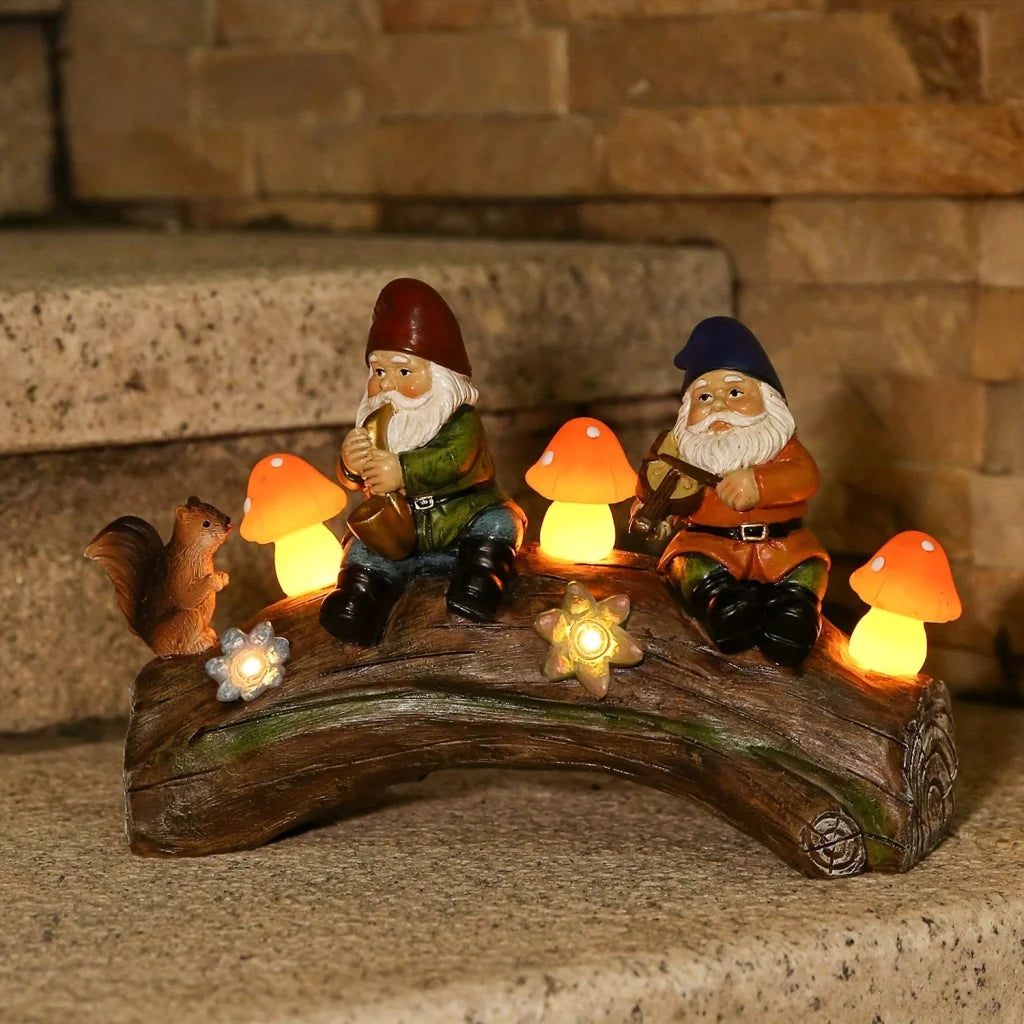 Solar-Powered Garden Gnome Statue