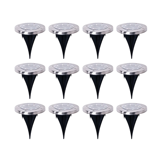 Solar Powered LED Inground Buried Recessed Lights 12x