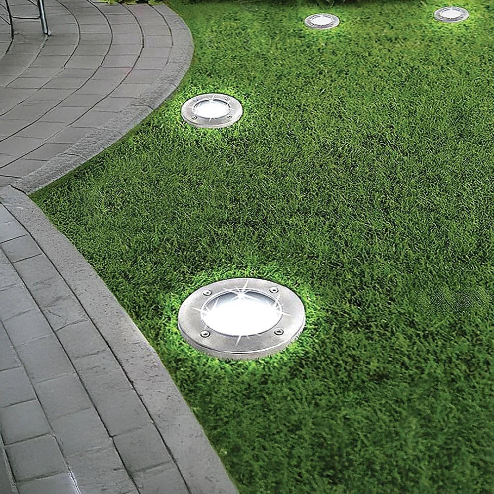 Solar Powered LED Inground Buried Recessed Lights 12x
