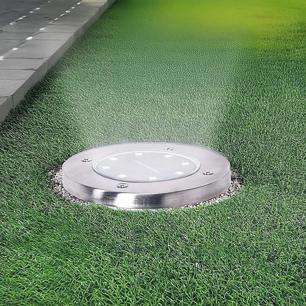 Solar Powered LED Inground Buried Recessed Lights 12x