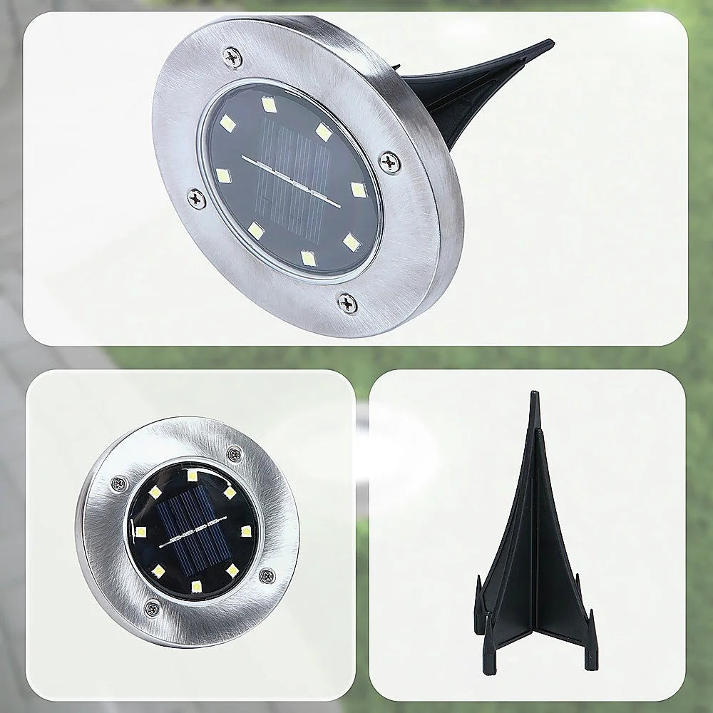 Solar Powered LED Inground Buried Recessed Lights 12x