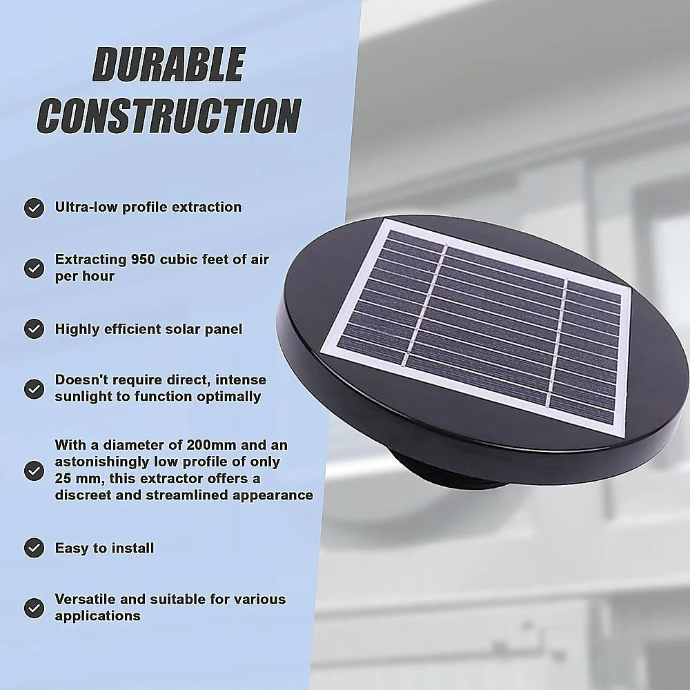 Solar Powered Roof Fan Ventilator Loft Vent for Boat RV