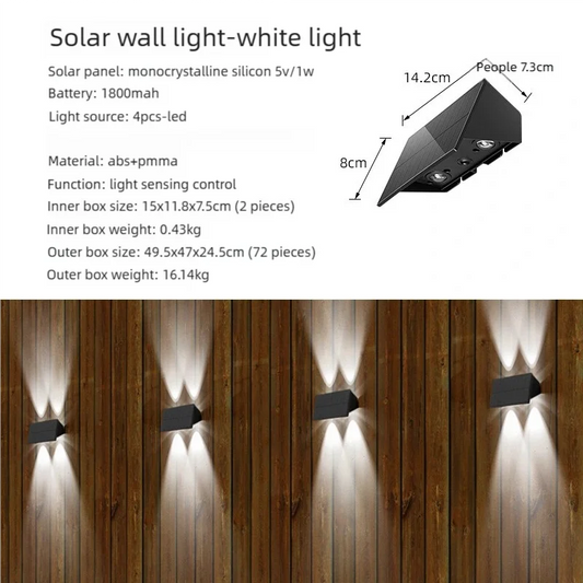 Solar Powered Up and Down Wall Light(white light) - Home &