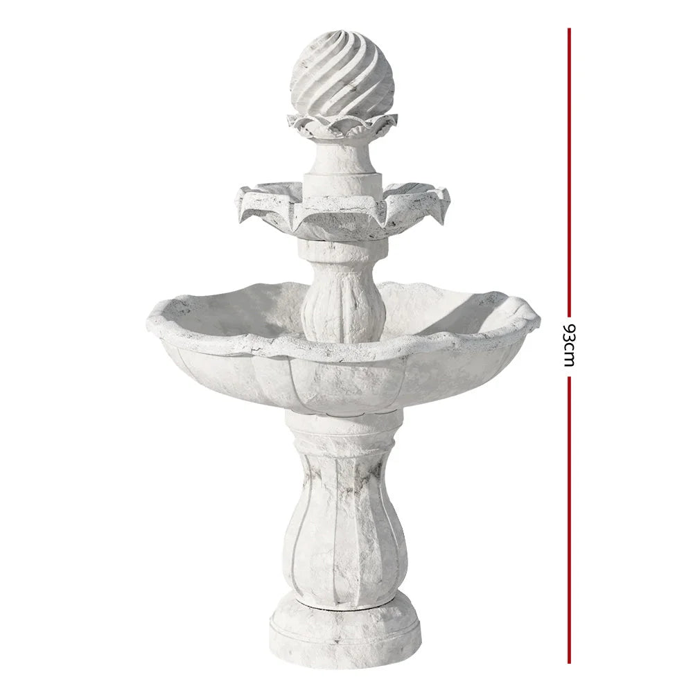 Solar Powered Water Fountain 3 Tier - Ivory - Fountains