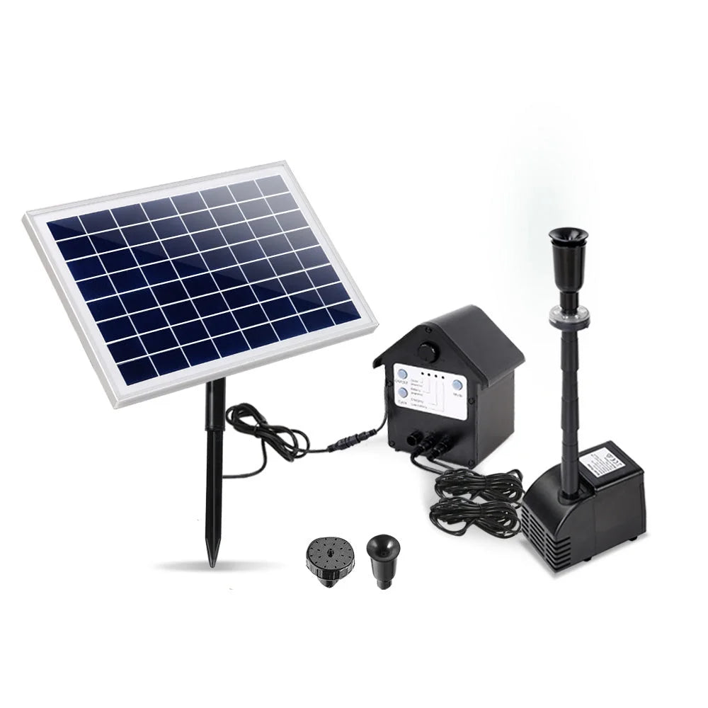 Water pump with solar powered 60w pond