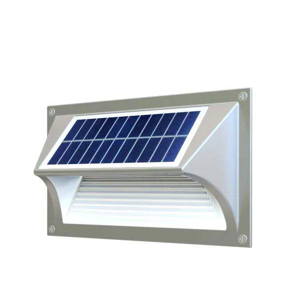 Solar Step Light Warm White with Silver Case - Home & Garden