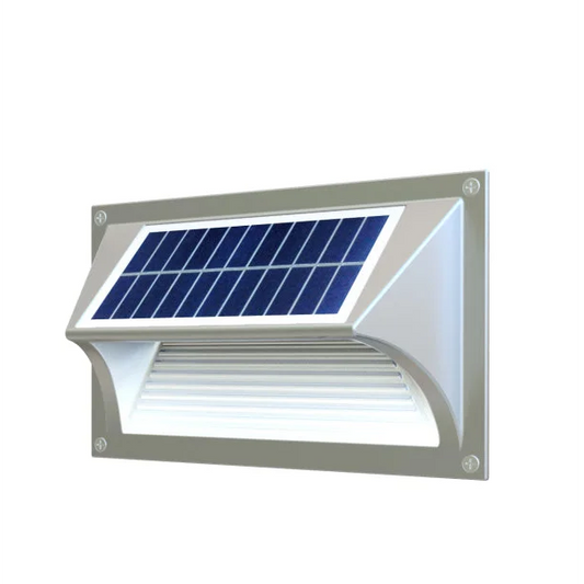 Solar Step Light Warm White with Silver Case - Home & Garden