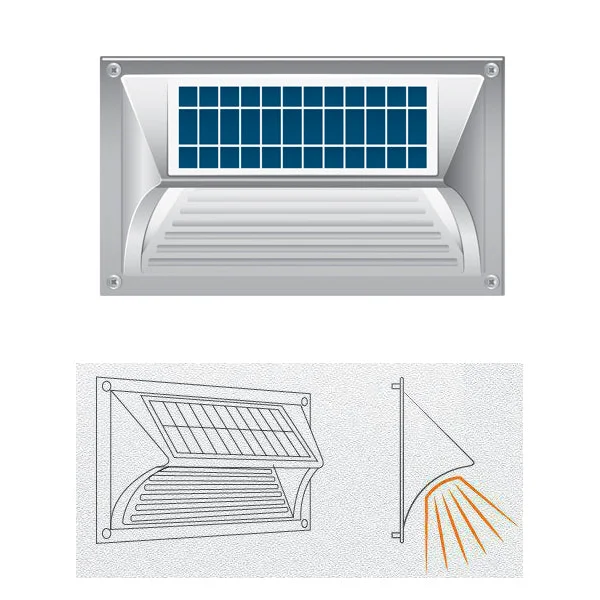 Solar Step Light Warm White with Silver Case - Home & Garden