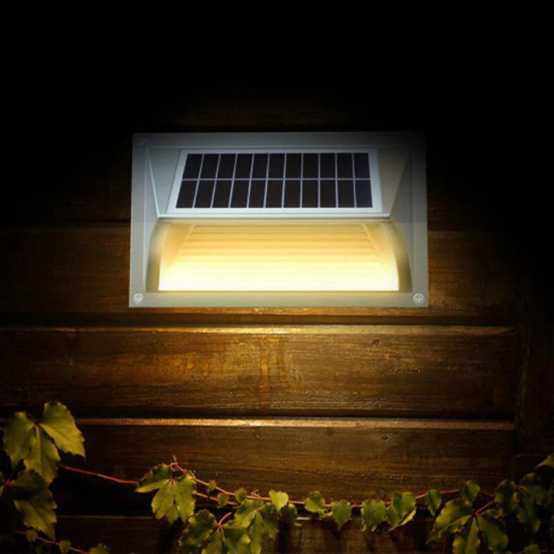 Solar Step Light Warm White with Silver Case - Home & Garden