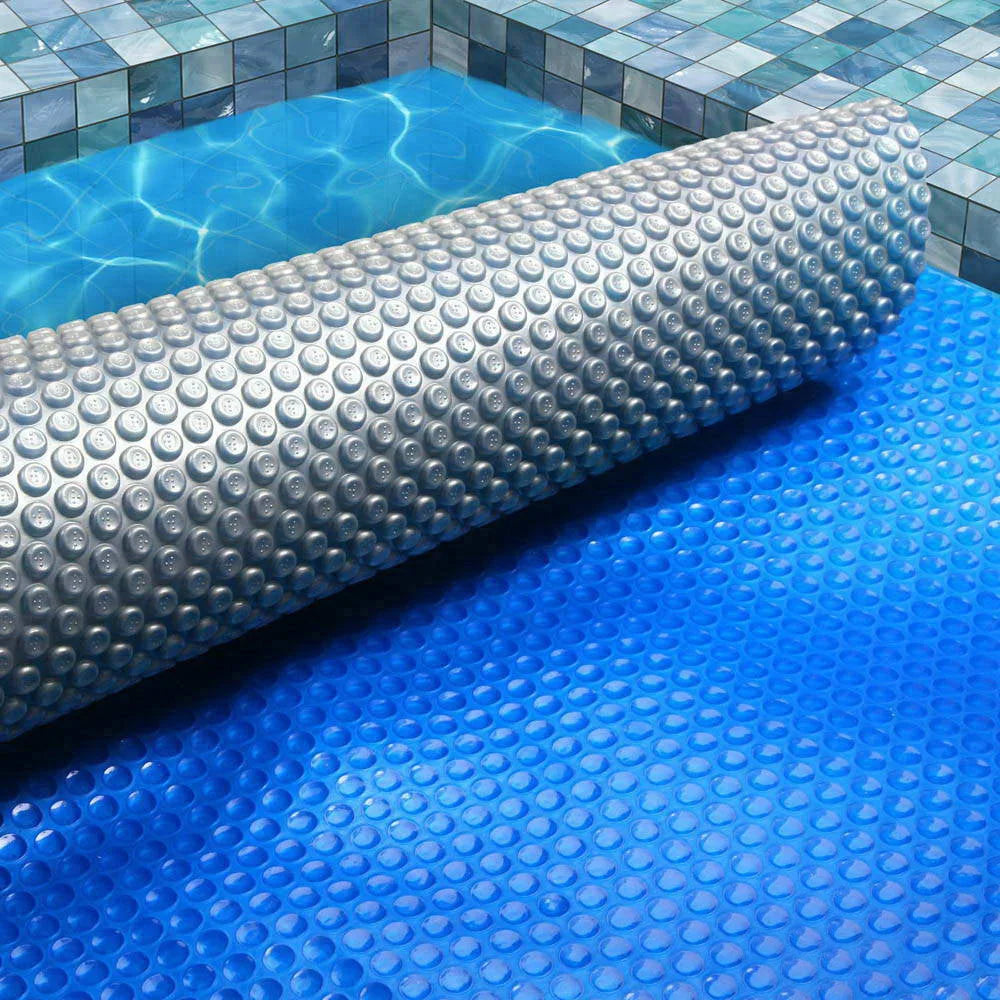 Blue 11m swimming pool cover with rectangular pool cover material