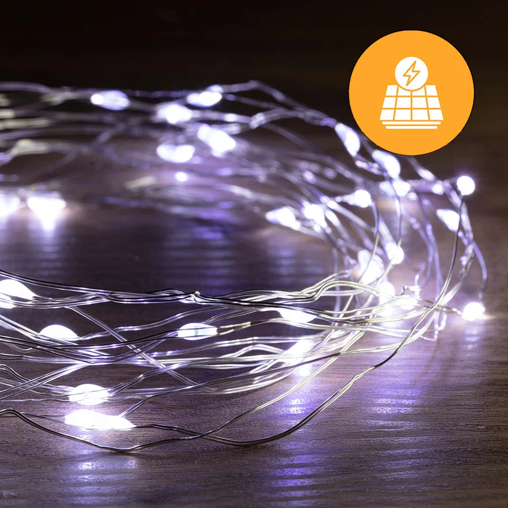 Solar + USB 200 LED Dual Use Wire Lights – 19.9m available
