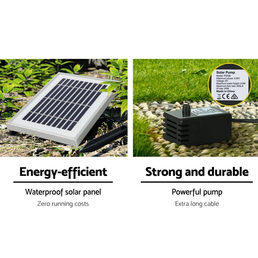 Solar Water Feature with LED Lights 3-Tier 52cm