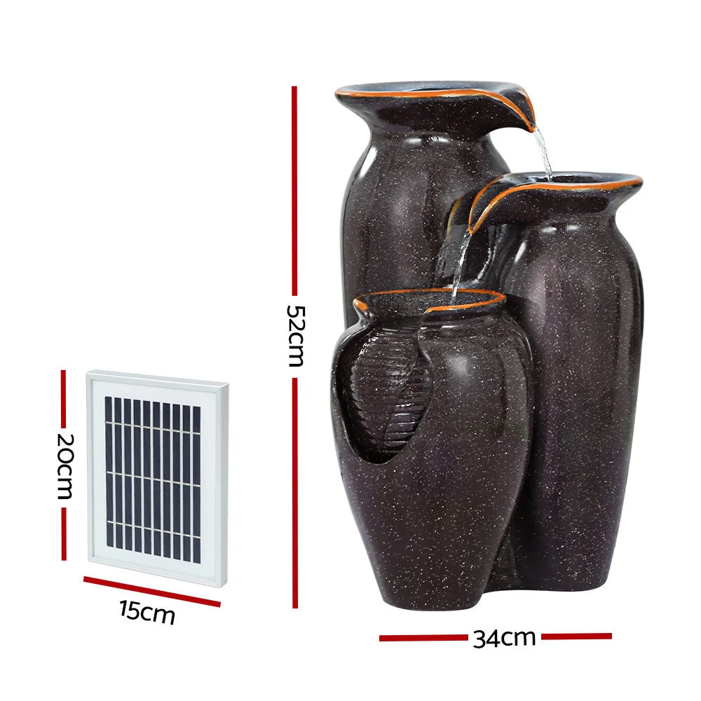 Solar Water Feature with LED Lights