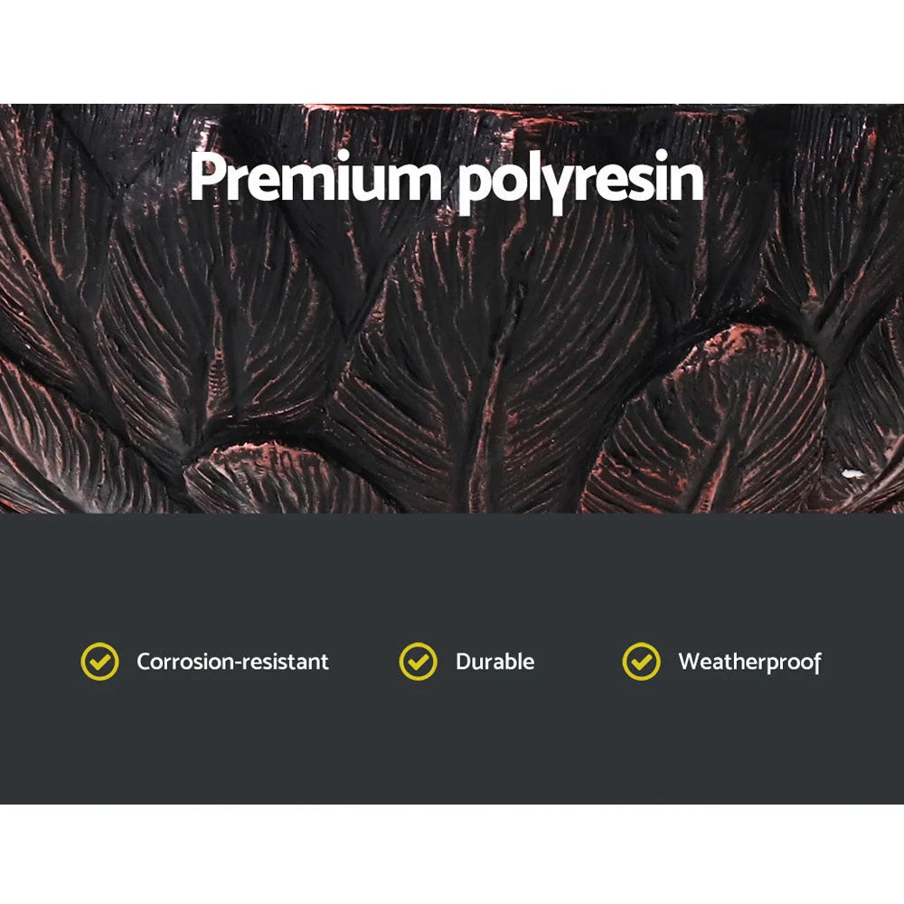 Solar Water Fountain Outdoor Bird Bath Peacock Cascading