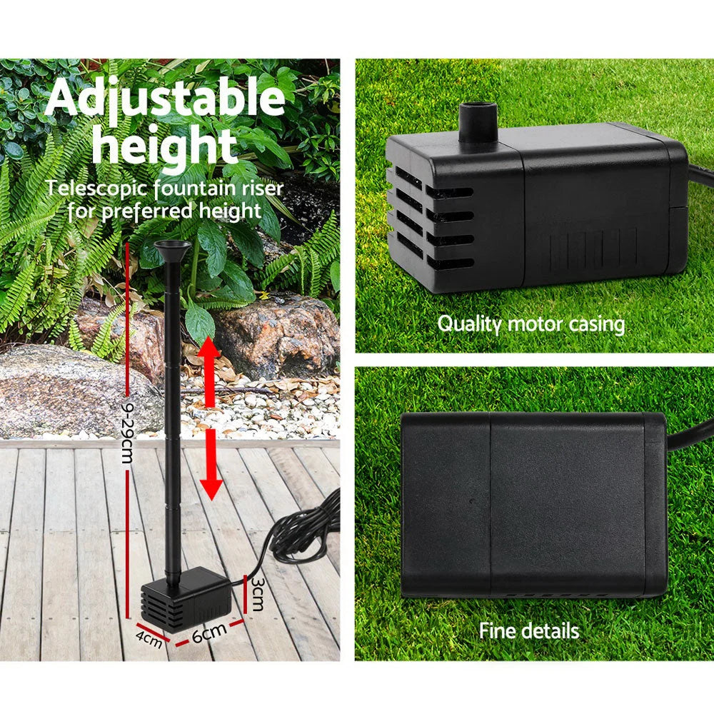 Solar Water Fountain Pump Outdoor Submersible 4FT Lift