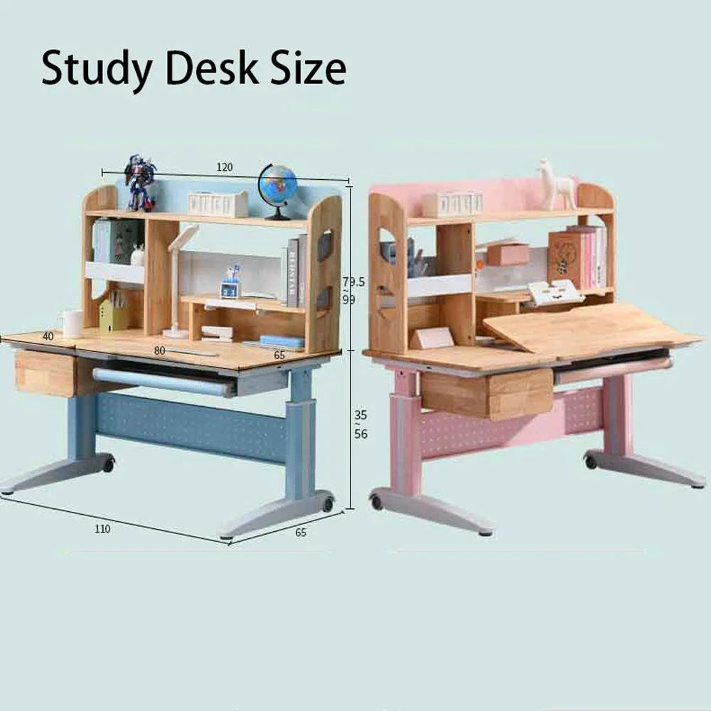 Solid Rubber Wood Height Adjustable Children Kids Ergonomic