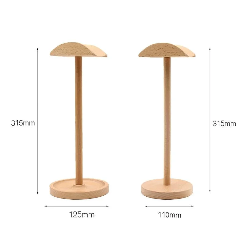 Solid Wood Desktop Headset Display Stand - Elegant Design-1915197796844179458
