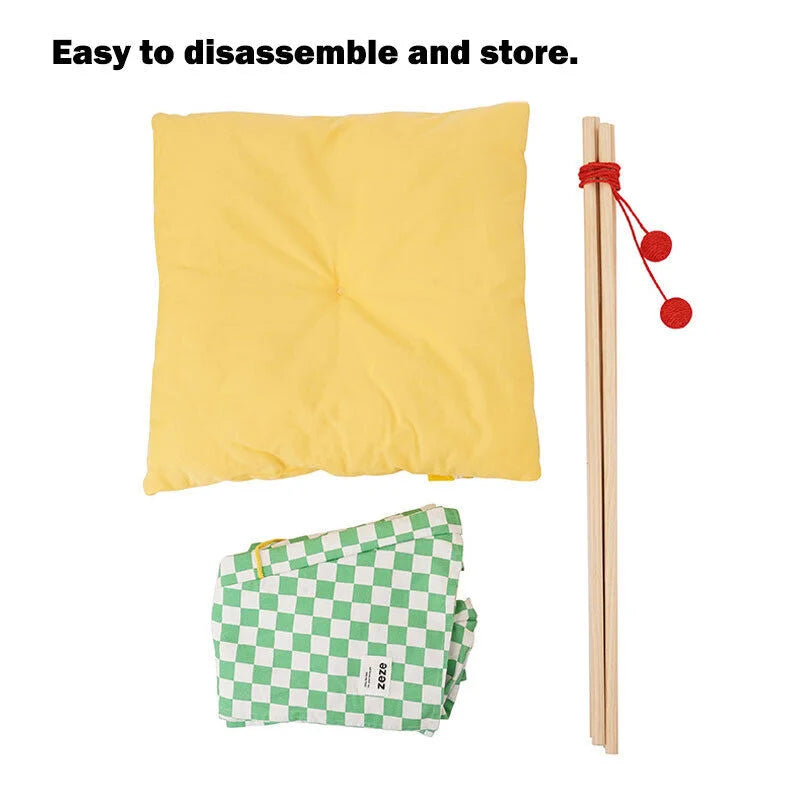 Solid Wood Pet Tent Nest Removable Mattress - Outdoor