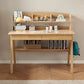 Solid Wood Study Desk with Shelf