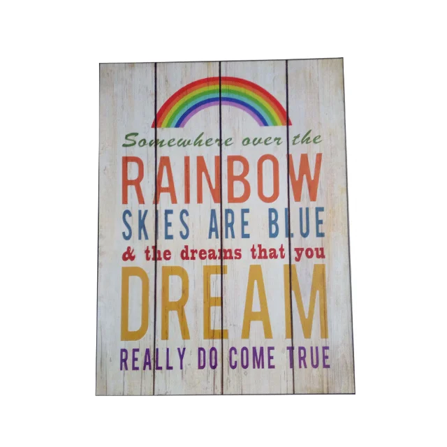 Somewhere Over The Rainbow Metal Wall Art 40cm - Home &