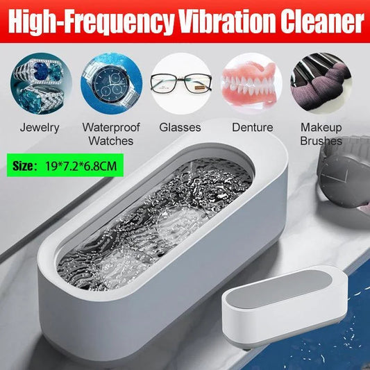Sonic Wave Jewelry Glasses Watch Cleaner Tank Portable