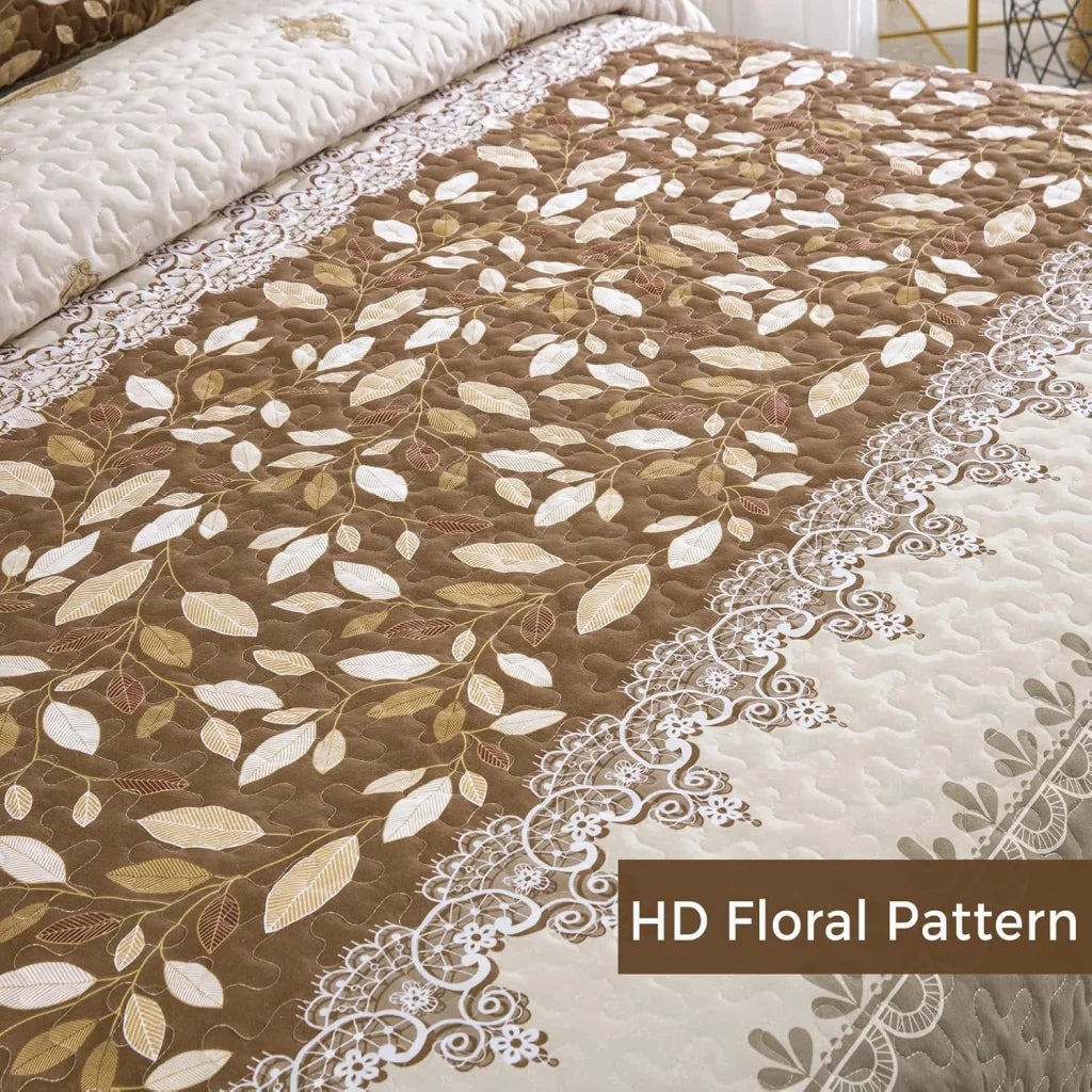 Sophisticated Quilted Bedspread & Pillowcases Set