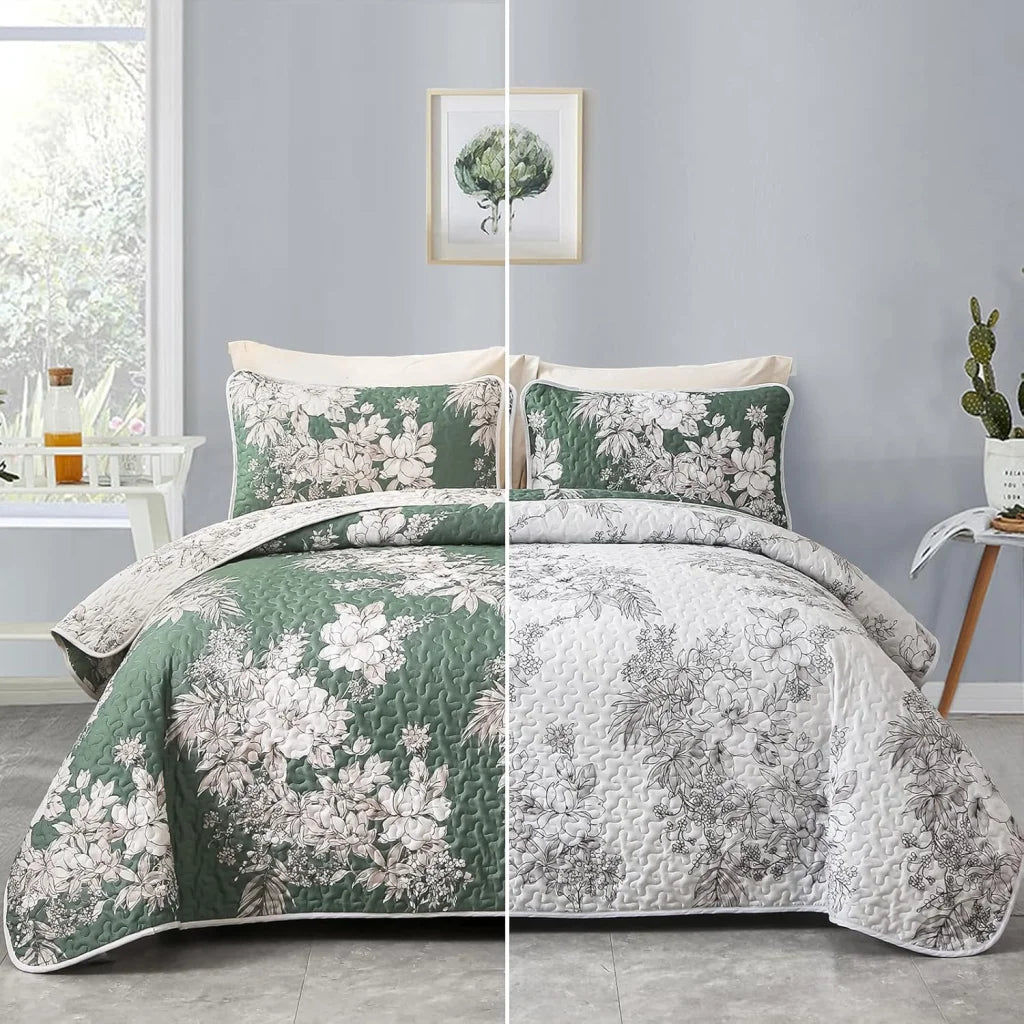 Sophisticated Quilted Coverlet & Pillowcases Set - Elevate