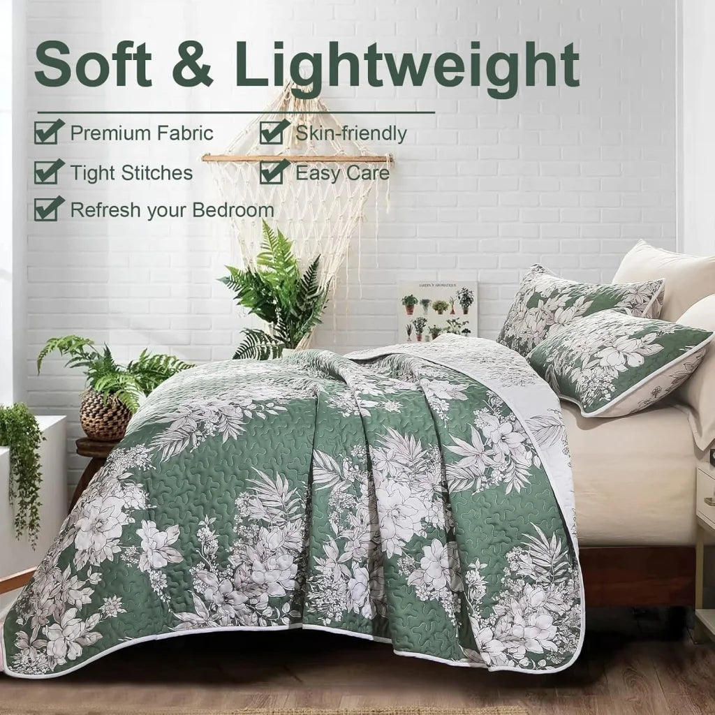 Sophisticated Quilted Coverlet & Pillowcases Set - Elevate