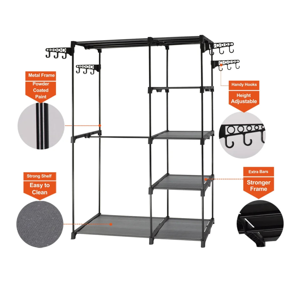 Sorti Freestanding Portable Closet Metal Wardrobe Garment