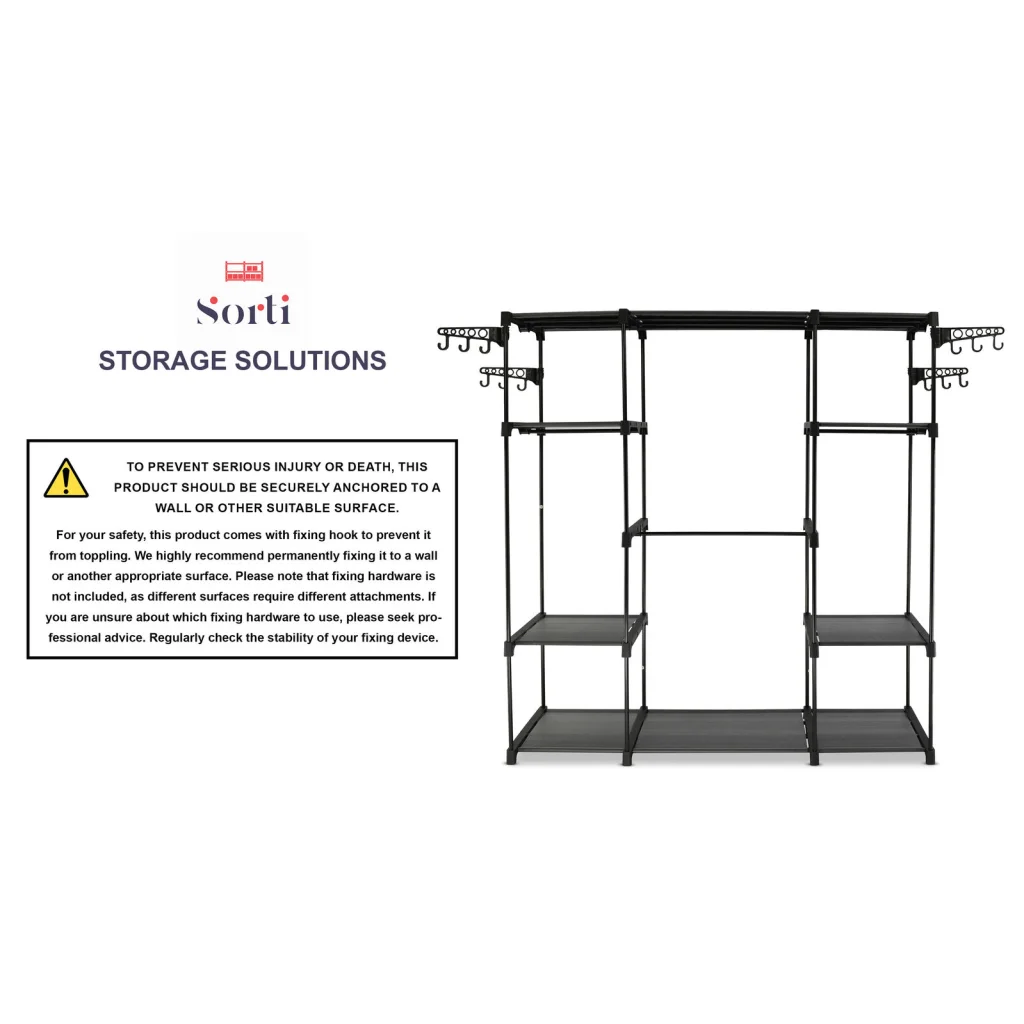 Sorti Freestanding Portable Closet Metal Wardrobe Garment