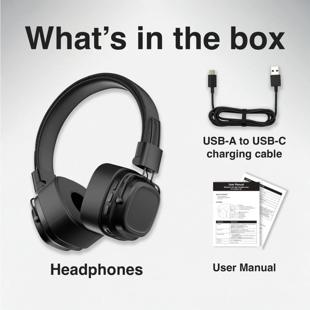 Soundtec by Laser Wireless On-Ear Headphones Black