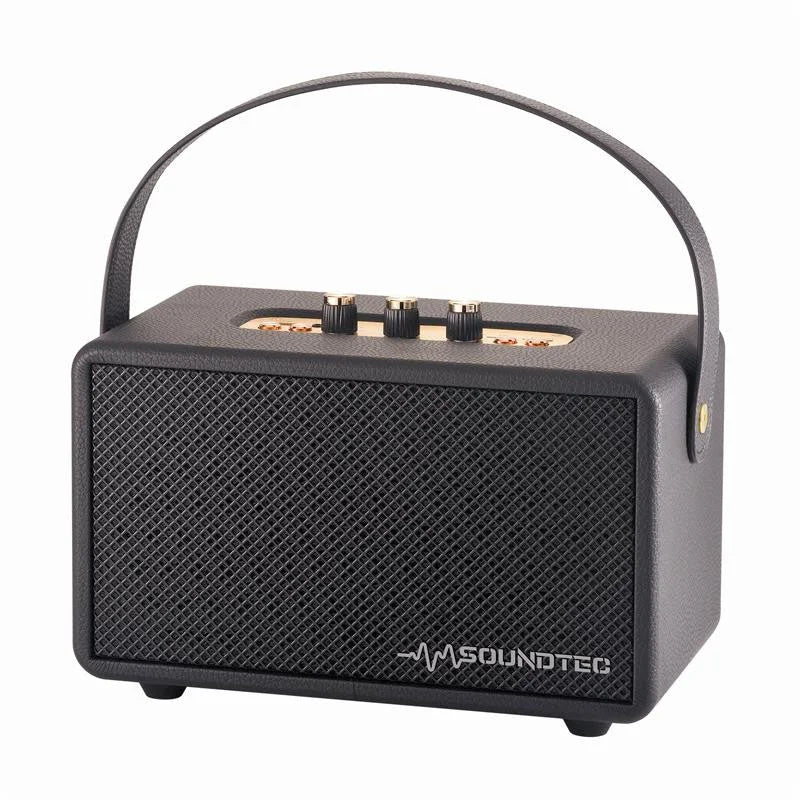 SoundTec Retro Bluetooth Boombox Black audio video speakers 569