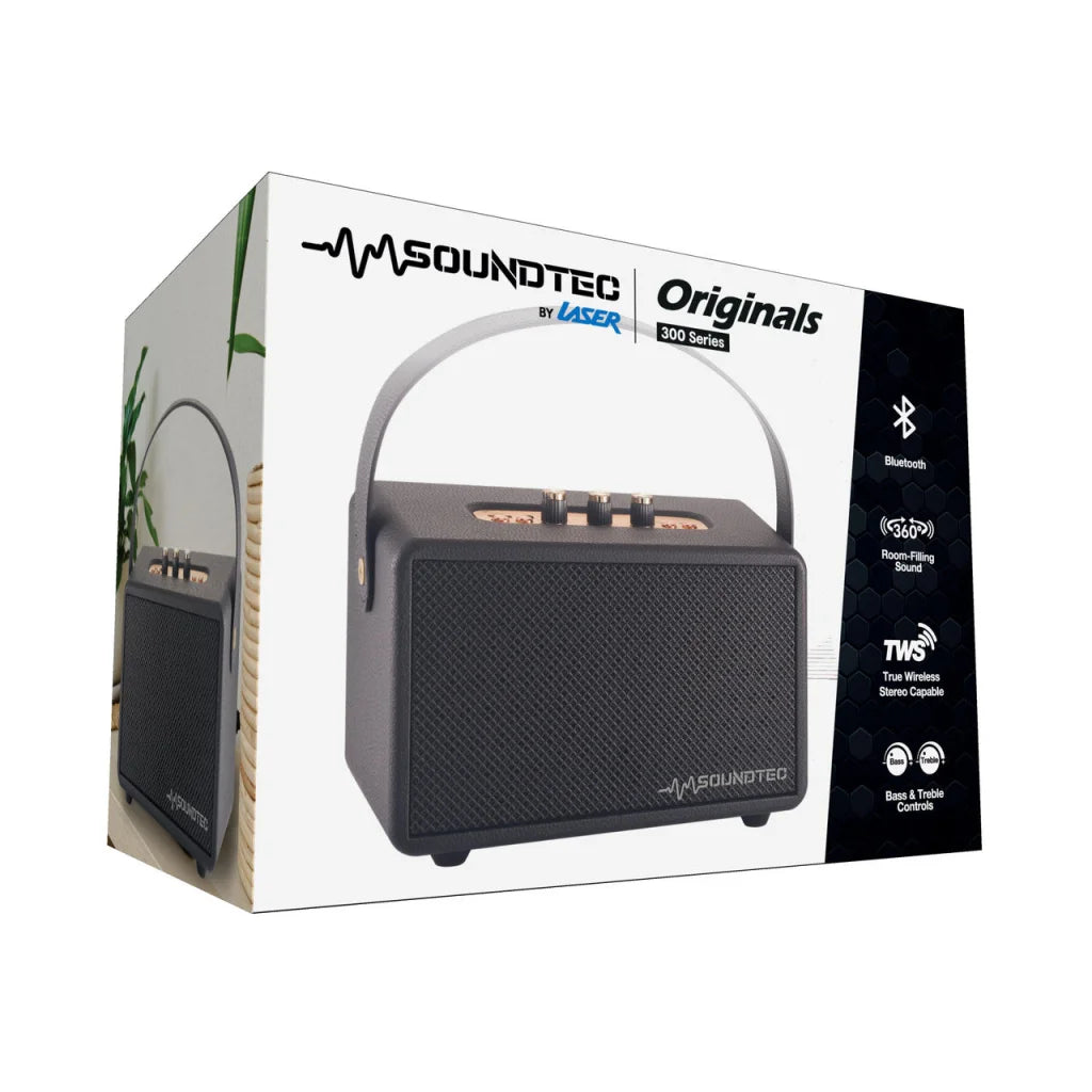 SoundTec Retro Bluetooth Boombox Black audio video speakers 903