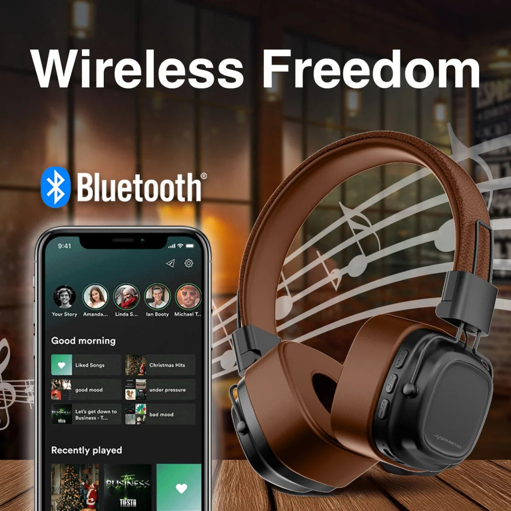 Soundtec Wireless On-Ear Headphones Brown - Electronics >