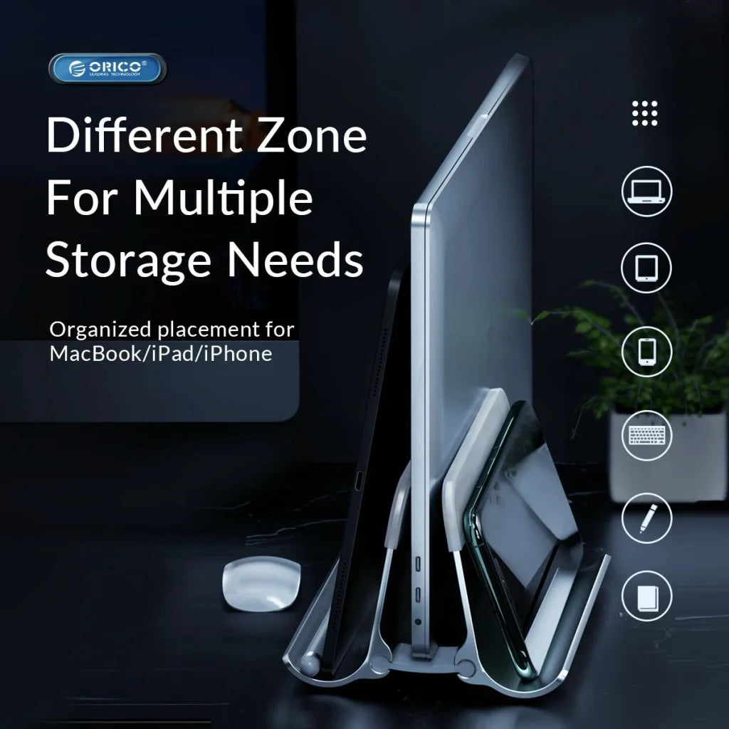 Space-saving Vertical Laptop Stand - Compact Design