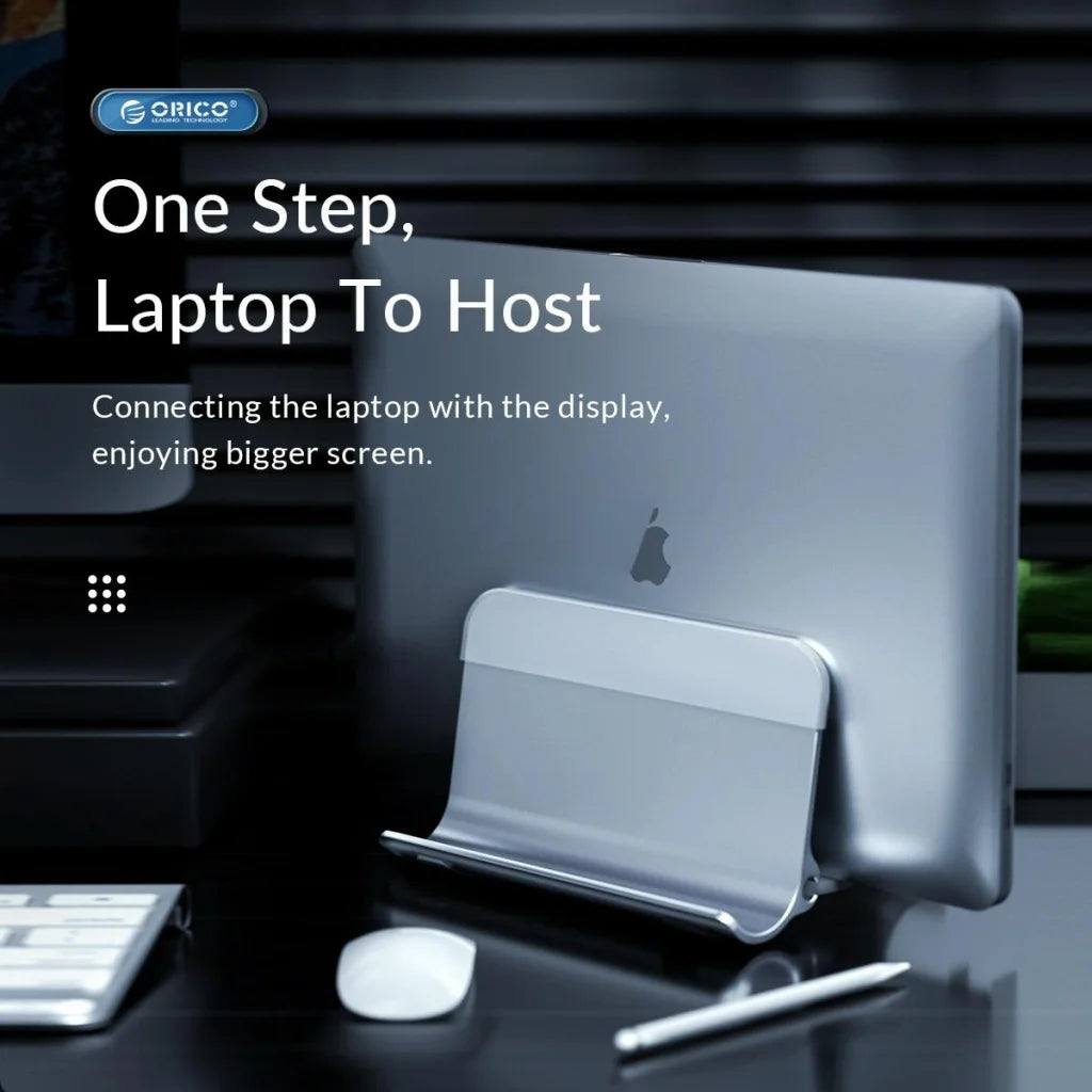 Space-saving Vertical Laptop Stand - Compact Design