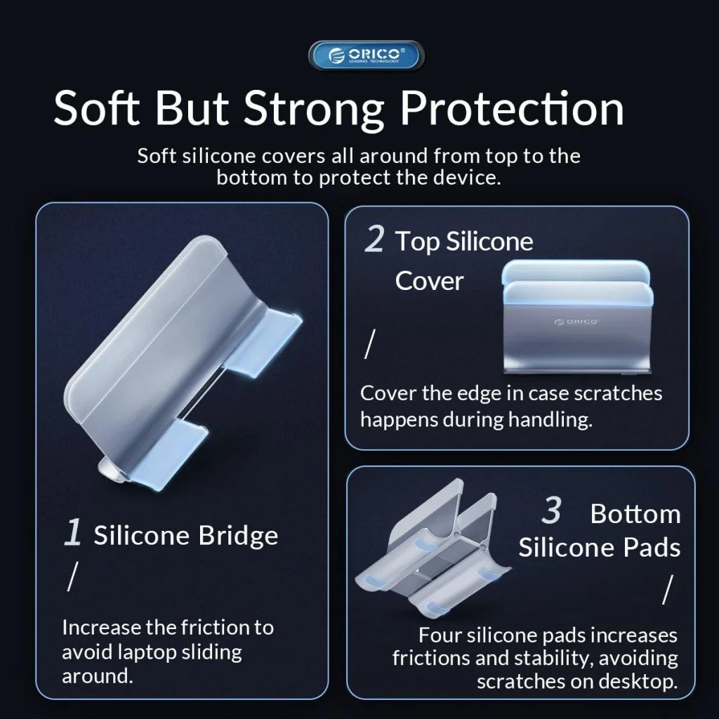 Space-saving Vertical Laptop Stand - Compact Design