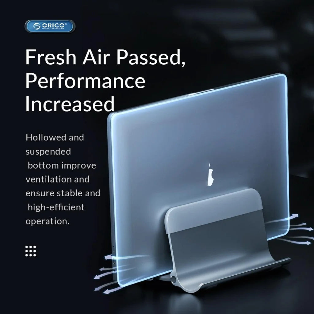 Space-saving Vertical Laptop Stand - Compact Design