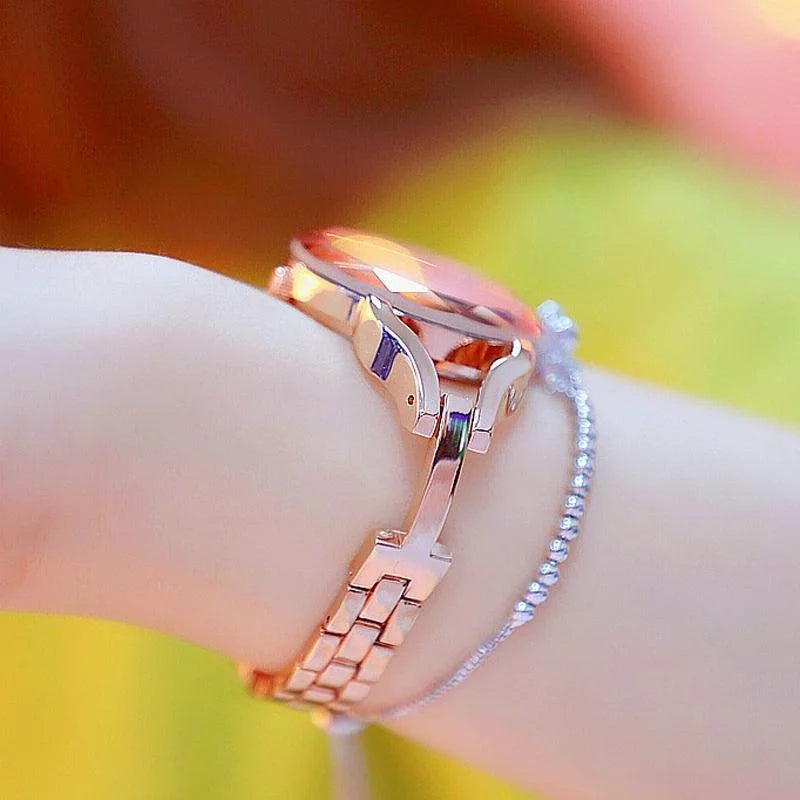 Sparkling Aurora Star Diamond Chain Watch for Women - Rose