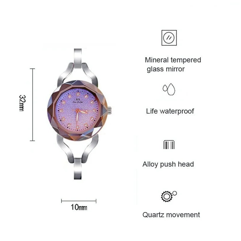 Sparkling Aurora Star Diamond Chain Watch for Women