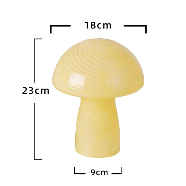 Speckled Orange Retro Swirl Glass Mushroom Table Lamp - LED