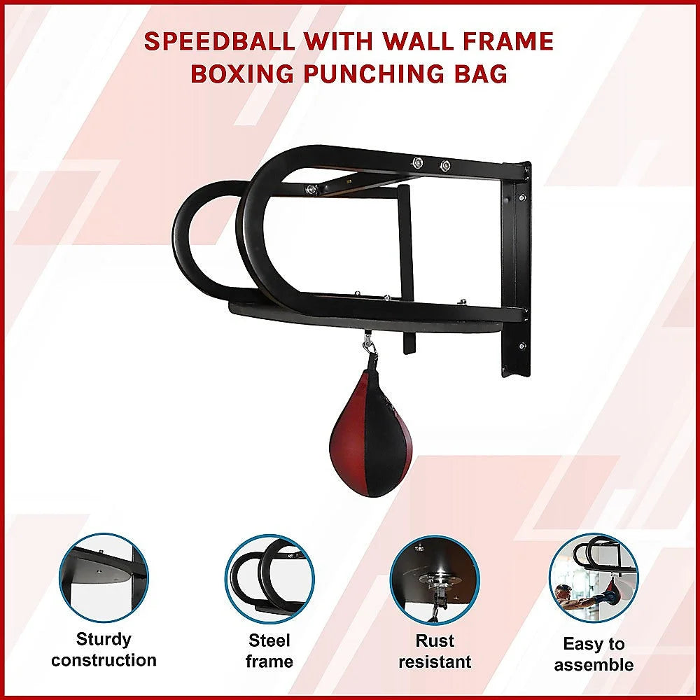 Speedball Boxing Punching Bag with Wall Frame - Fitness