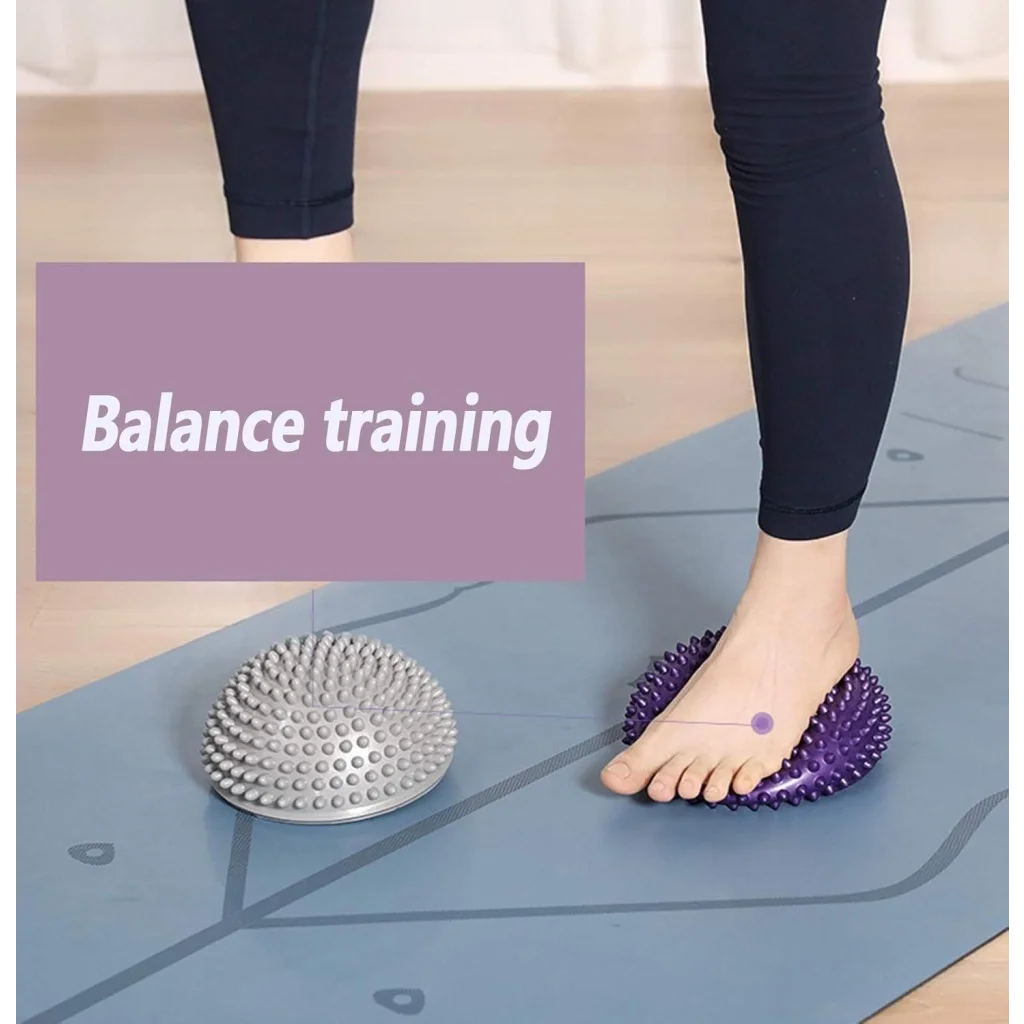 Spiky Massage Ball PVC Half Round Yoga Exercise Foot Hand